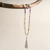 Alabaster, Spectrolite & Amethyst Mala