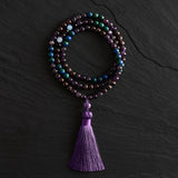 Amethyst, Lapis Lazuli & Garnet Mala