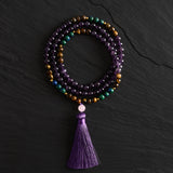 Amethyst, Lapis Lazuli & Tiger Eye Mala