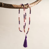 Amethyst, Rose Quartz & Rhodochrosite Mala