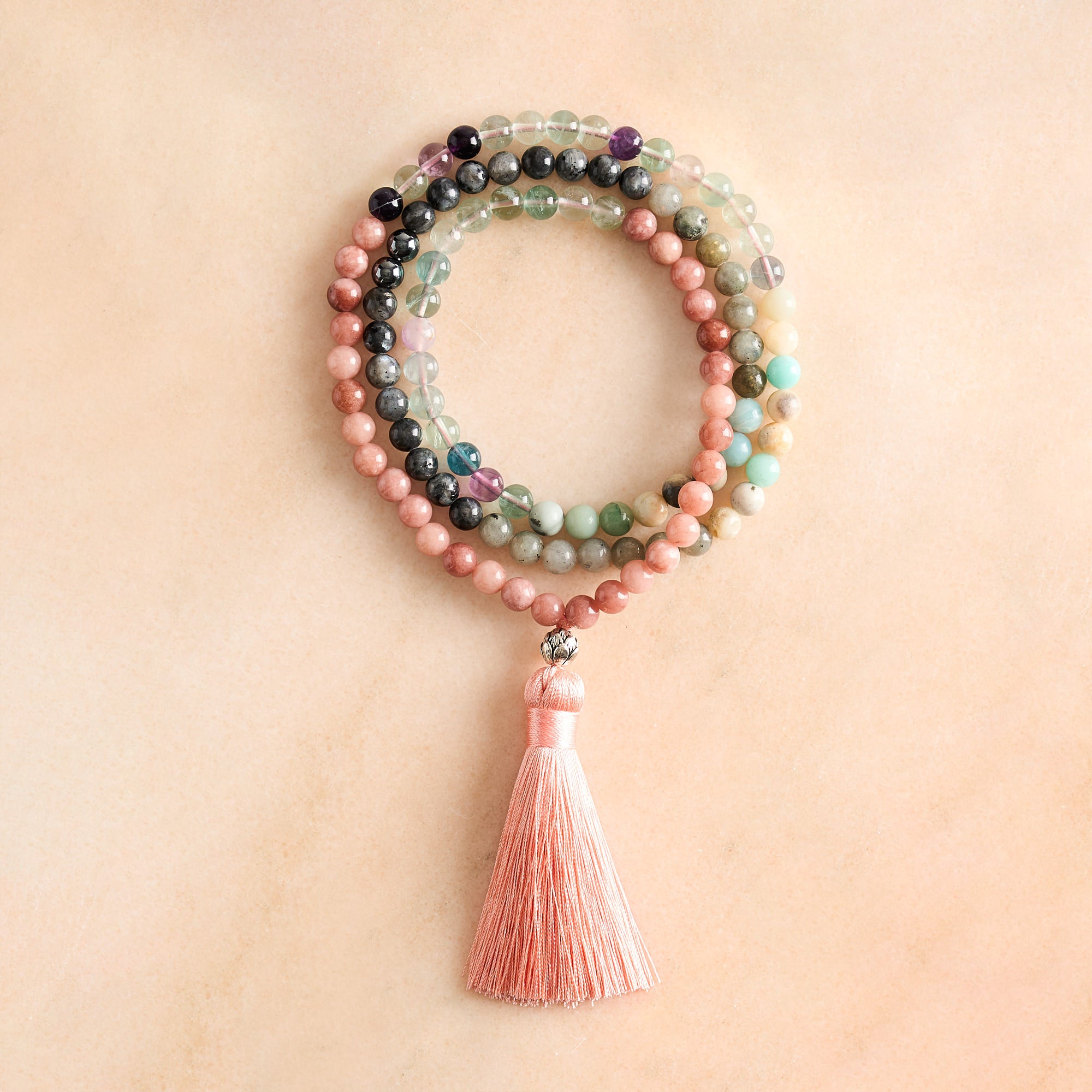 Fluorite & Spectrolite Mala