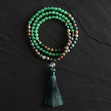 Green Aventurine, Indian Agate & African Turquoise Mala