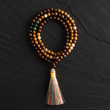 Mahogany, Obsidian & Mookite Mala