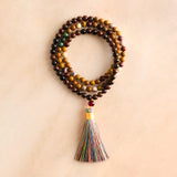 Mahogany, Obsidian & Mookite Mala