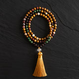 Mookite, African Turquoise & Garnet Mala