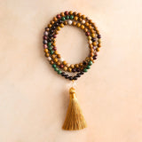 Mookite, African Turquoise & Garnet Mala
